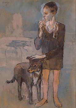 Пикассо - мальчик с собакой