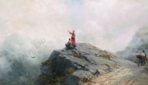 Данте указывает художнику на необыкновенные облака