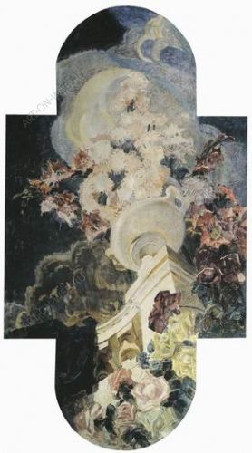 Хризантемы. Триптих Цветы для особняка Е.Д.Дункер в Москве. Цетральная часть триптиха