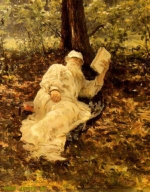 Л.Н. Толстой на отдыхе в лесу