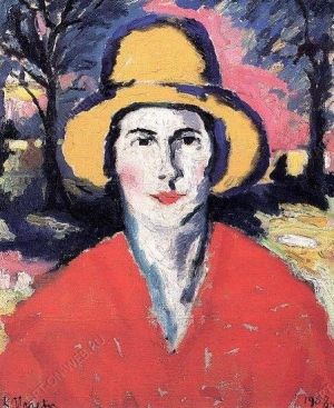 Портрет женщины в желтой шляпе