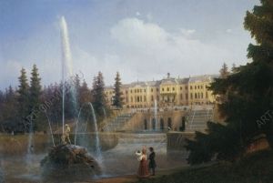Вид на Большой Каскад и Большой Петергофский дворец