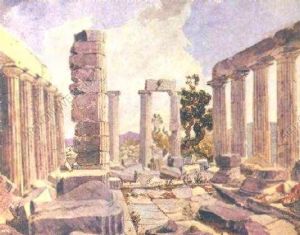 Внутренний вид храма Апполона Эпикурейского в Фигалии