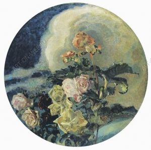 Желтые розы. Триптих Цветы для особняка Е.Д.Дункер в Москве. Правая часть триптиха