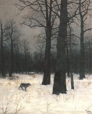 Зимой в лесу. Волк
